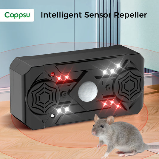 Cappsu Soundwave Pest Repeller - 360° Внутренний отпугиватель мышей и белок, работающий от USB, 3 режима.