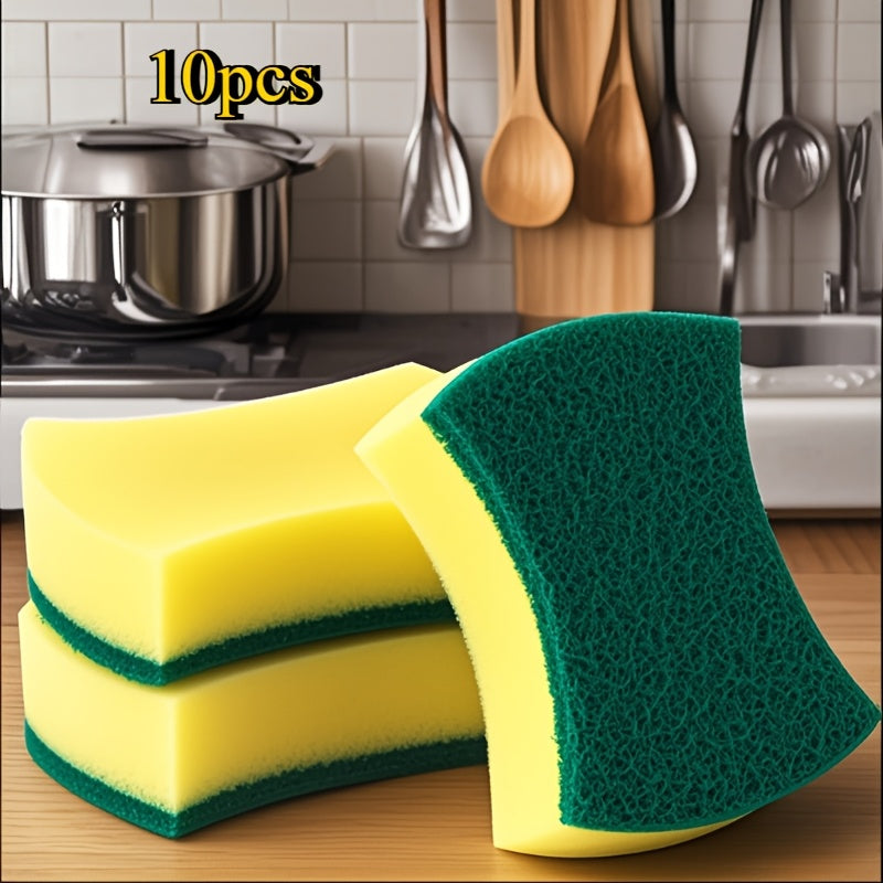 Polyurethane dual-sided dishwashing sponges in a 10, 12 or 24 pack. These strong decontamination cleaning wipes are perfect for use in the kitchen, outdoor spaces, patio, and on furniture. Available in a vibrant yellow-green color.