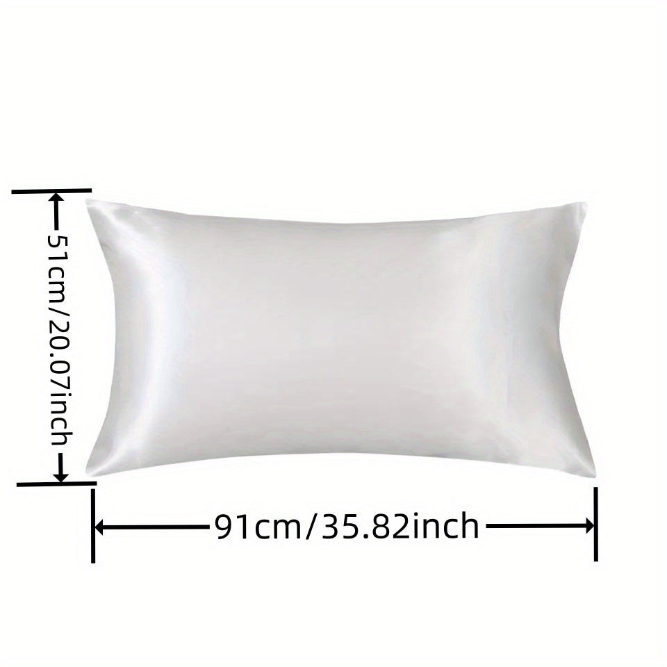 2 ta Luxurious Satin Pillowcase to'plami turli ranglarda - Yumshoq va havo o'tkazuvchi, oddiy parvarish uchun konvert yopilishi va zipper bilan - Yil davomida foydalanish uchun ideal (Yostiq qo'shimchalari kiritilmagan), Satin Pillowcase to'plami