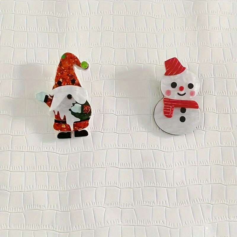 Unique Santa Claus Brooches - Adorable Acrylic Pins to Add a Fun Touch to Your Outfit or Bag - Simple and Stylish Design