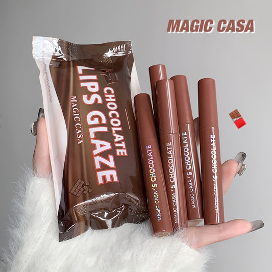 Get a 5-piece set of Lava Chocolate Lip Glaze that moisturizes and hydrates lips while giving a matte finish. This waterproof and long-lasting formula is perfect for gifting to girls.