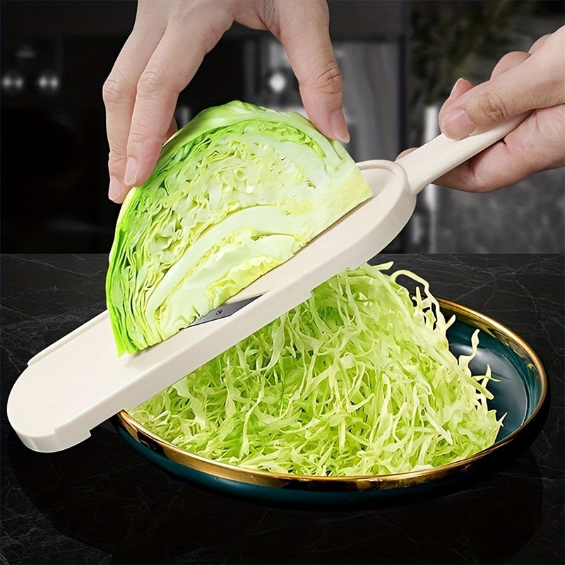 1-piece Manual Cabbage Shredder made of ABS Plastic with Stainless Steel Blade, perfect for slicing and chopping vegetables in the kitchen. This salad prep tool does not require any power and can be used for grinding various vegetables such as cabbage