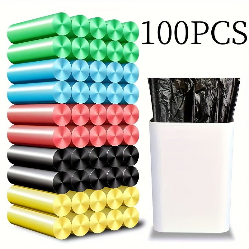 100 pieces of versatile disposable garbage bags - Great for use at home, in the office, or in your car | Suitable for various spaces such as the living room, bedroom, outdoor areas, and bathroom | Each bag measures 45.01 x 50.01 cm