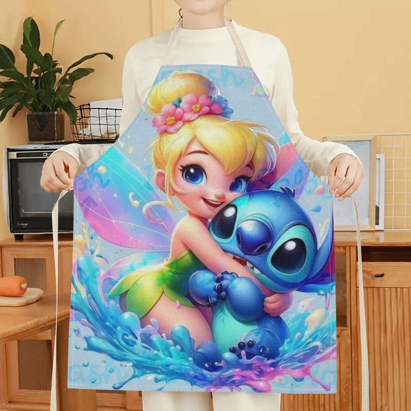 Disney has released a chic waterproof apron adorned with cute cartoon characters such as Mickey, Minnie, Winnie the Pooh, Stitch, and others. This apron is both stylish and functional, with a sleek and elegant design that is perfect for use in hotels