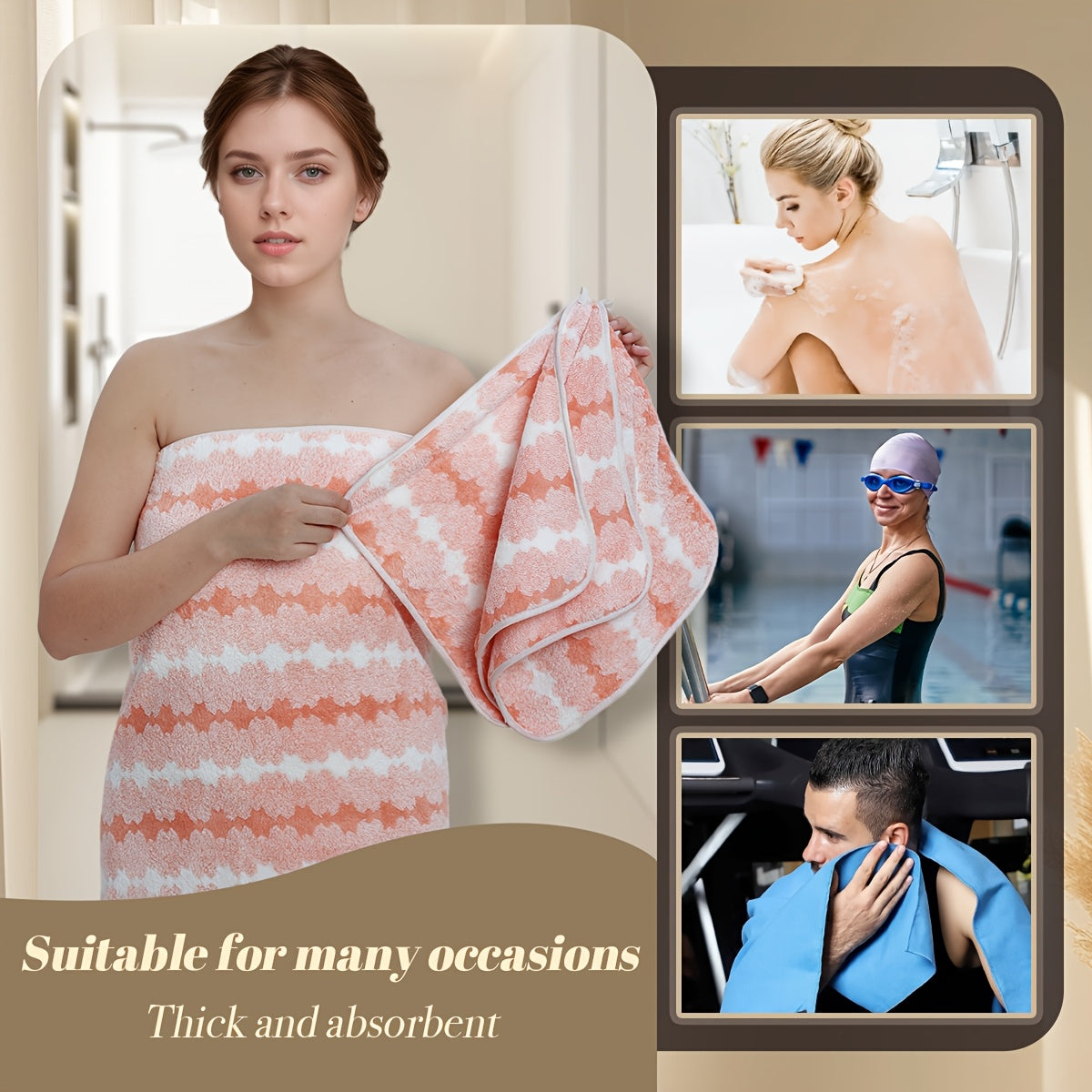 1 Extra Large Bath Towel for Women: Soft, Absorbent, Quick Drying