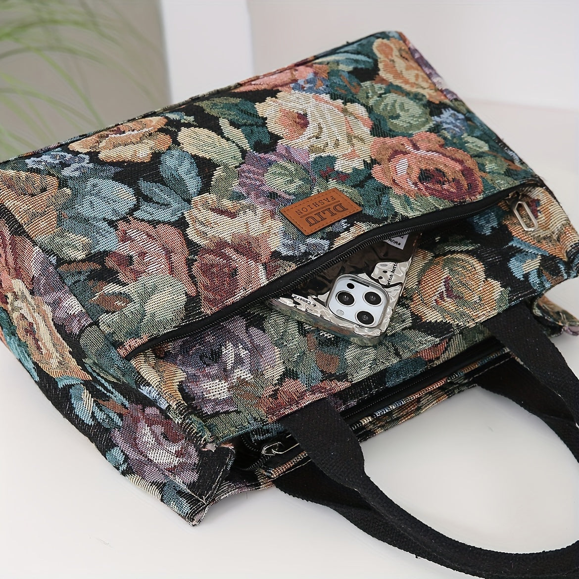 New Product: Thickened Knitted Jacquard Fabric Handbag suitable for office, shopping, and outdoor use.