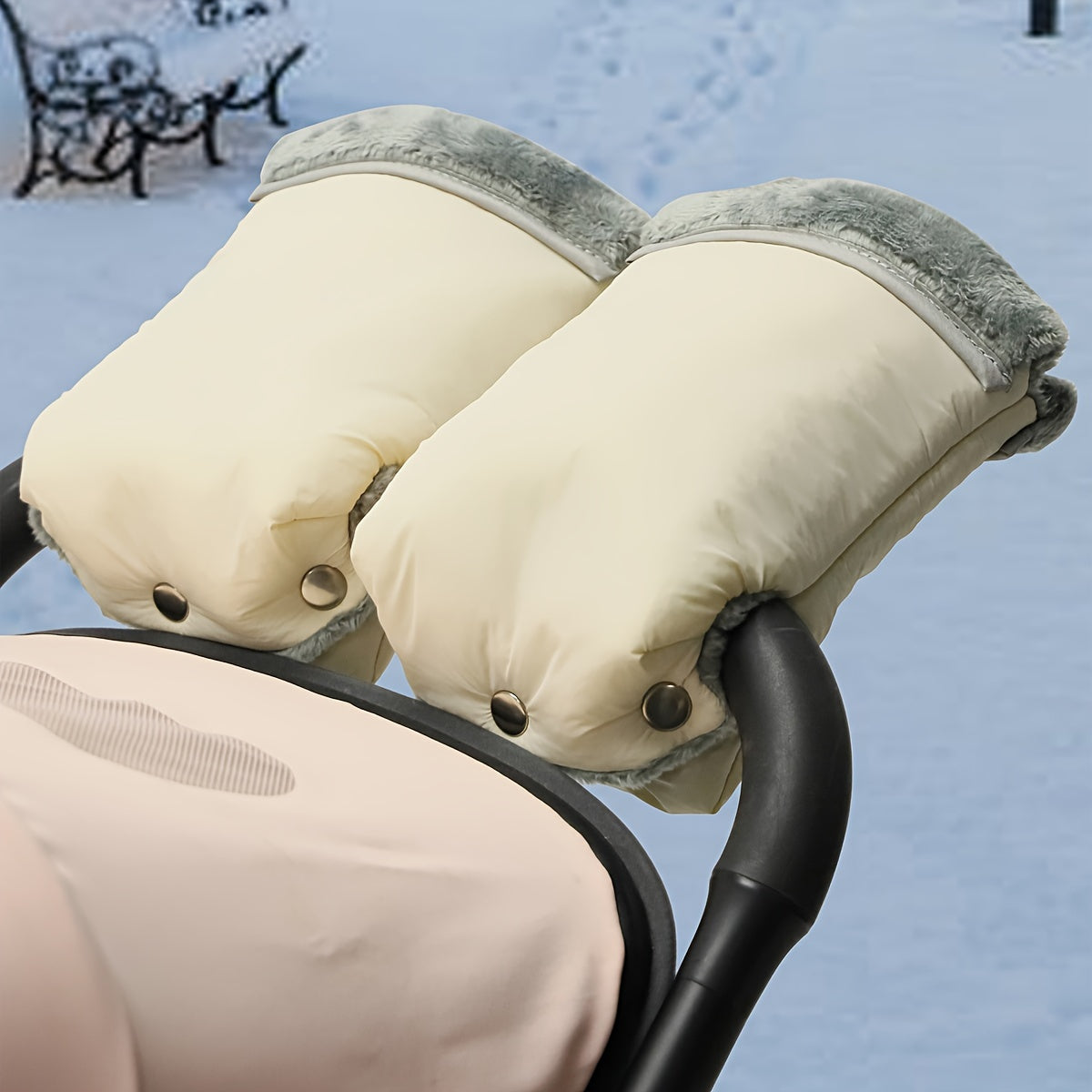 Stay warm and cozy on your stroller outings with this pair of windproof gloves. These frostproof mittens are designed to keep your hands toasty while pushing your little one around. The waterproof and thick plush lining provides an extra layer of warmth