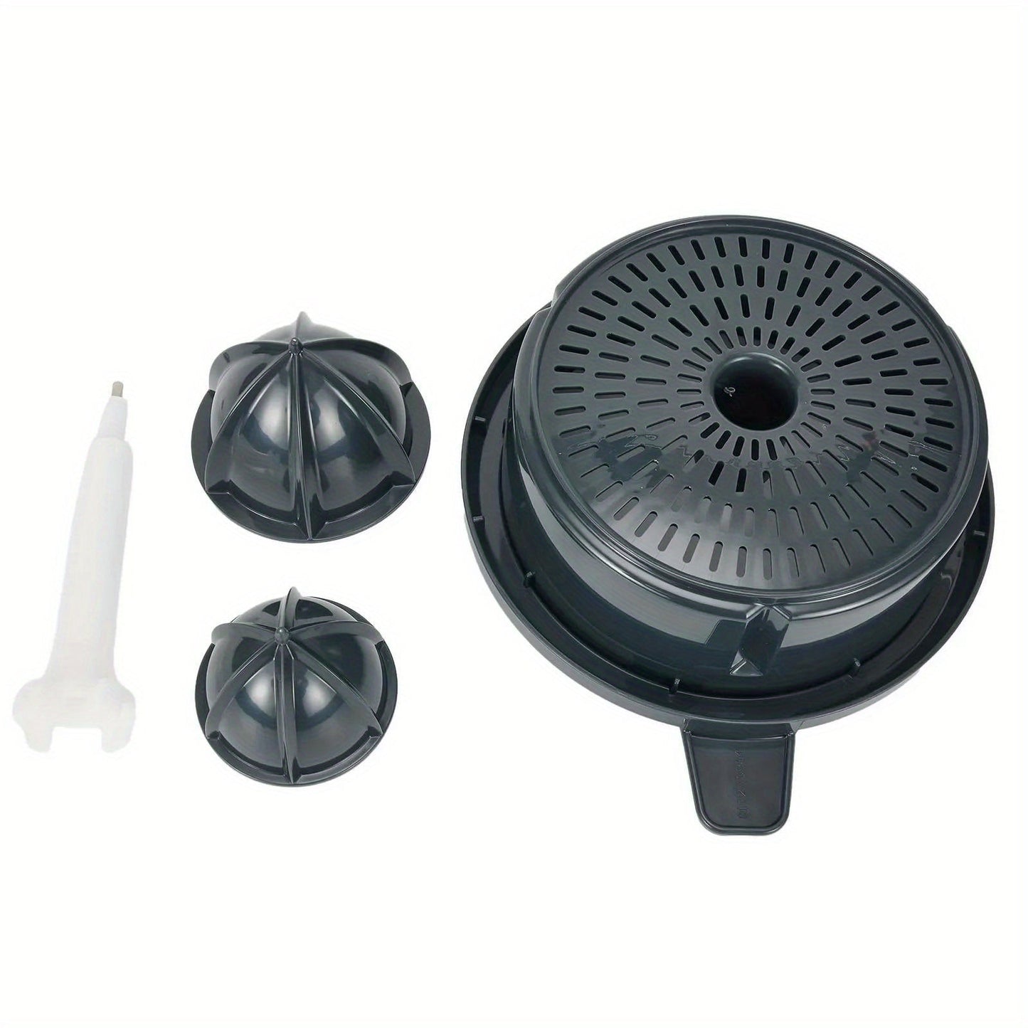 Upgrade your kitchen with the kitchen appliance brand's Juicer Attachment Kit for TM5/TM6. This easy-to-install kit is made from food-grade plastic and is dishwasher safe. Enhance your juicing experience with these multi-functional replacement