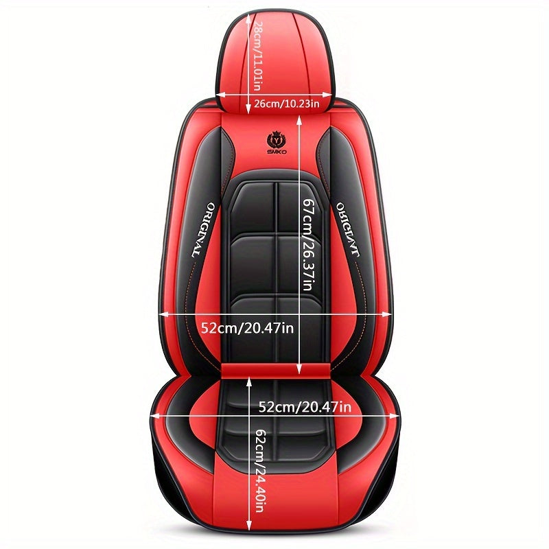 Universal PU Leather Car Seat Covers, Set of 2, Easy to install and maintain, Full protection, Fits most models.