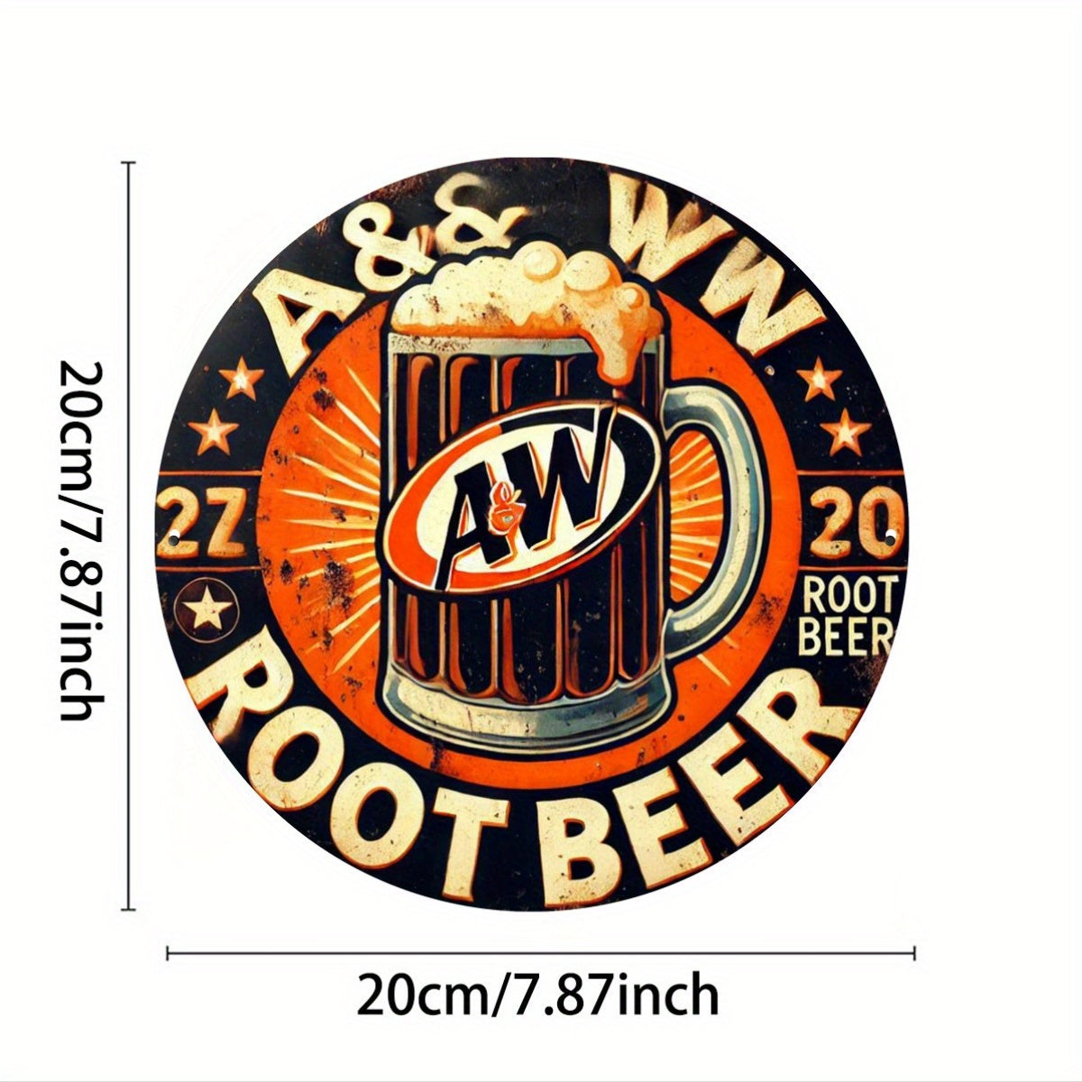 Personalize your home bar, cabin, man cave, or pub with the vintage rusty style iron painting of this personalized One Piece AW Root Beer Sign. Made from durable iron material, it will add a unique and rustic touch to any space.