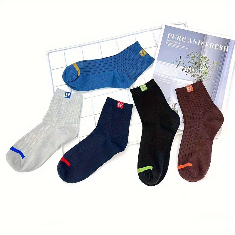 5 or 10 Pairs of SP Mid-Tube Men's Business Socks, Odor-Resistant, Breathable, and Sweat-Absorbent