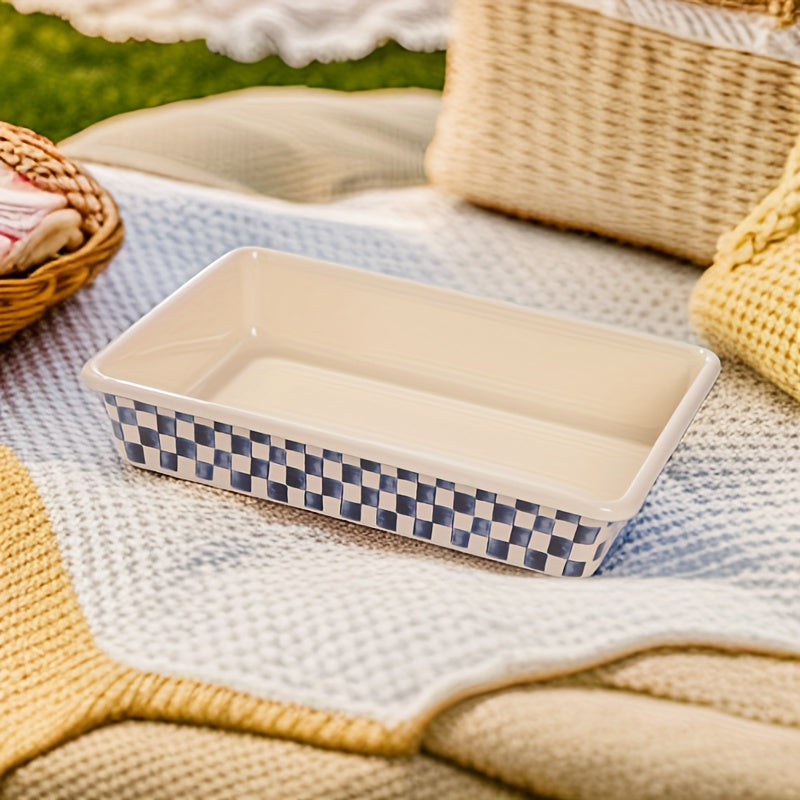 Vibrant Enamel, Tasty Spread on Rectangular Baking Tray