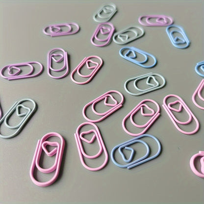 100 mini love paper clips in 4-colors, packed in opp bag