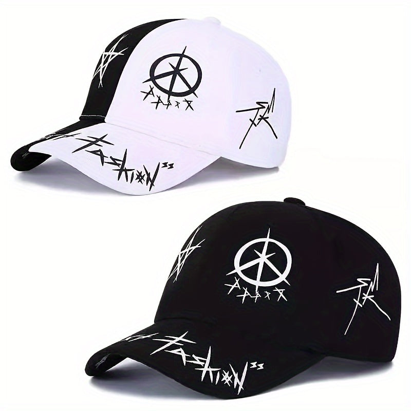 Breathable baseball cap with adjustable fit and trendy pattern for outdoor sports.