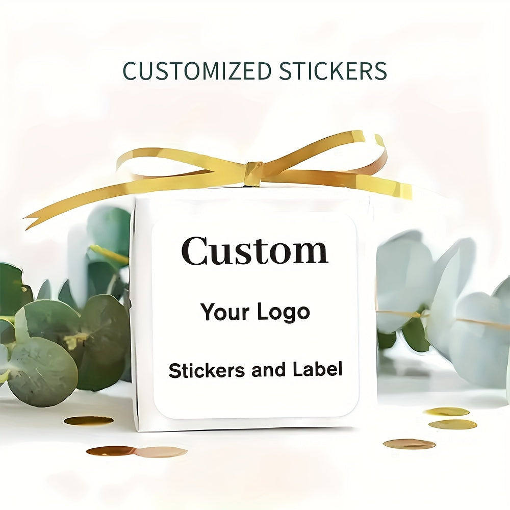 Tailored Custom Stickers, (Must Upload Your Logo or Image) Ideal for Businesses, Wedding Favors, Marketing - No Peel-off, Sturdy Paper, Waterproof, UV Resistant, Multiple Dimensions - Perfect for Gift Packaging, Notebooks, Hydration Vessels