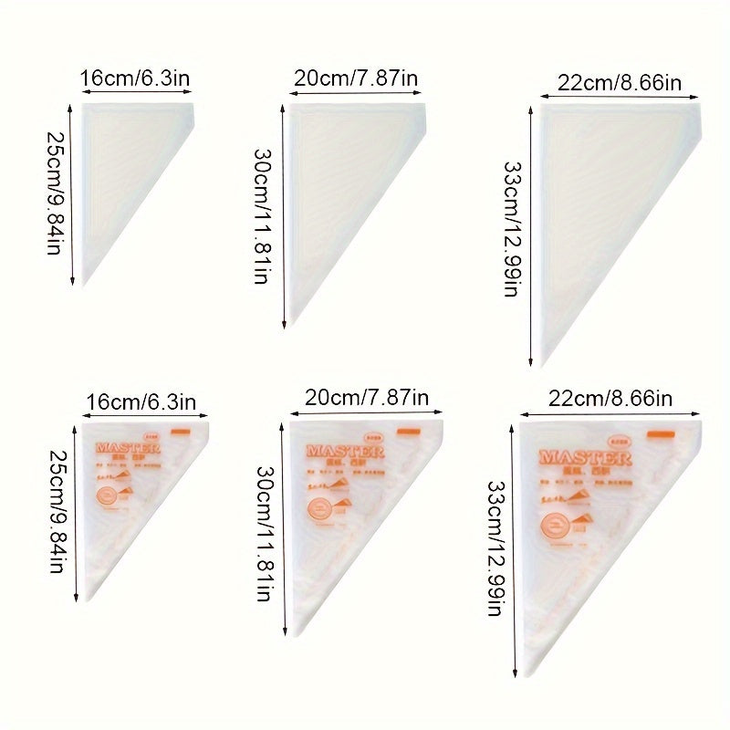 Набор из 100 одноразовых кондитерских мешочков для крема, идеально подходит для украшения тортов и десертов, необходимый инструмент для выпечки