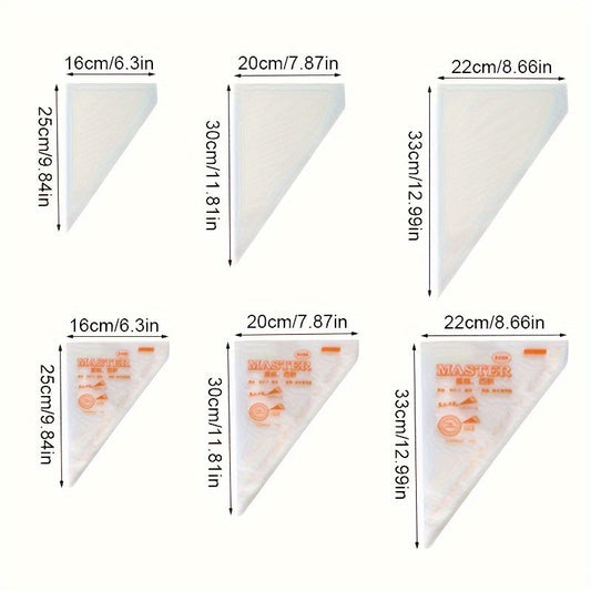 Набор из 100 одноразовых кондитерских мешочков для крема, идеально подходит для украшения тортов и десертов, необходимый инструмент для выпечки