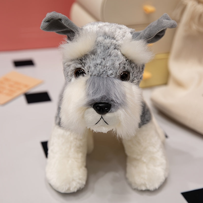 Plush Schnauzer it o'yinchoq, Anime mavzuli, xona bezatish yoki to'y, Rojdestvo, Halloween uchun sovg'a sifatida mukammal.