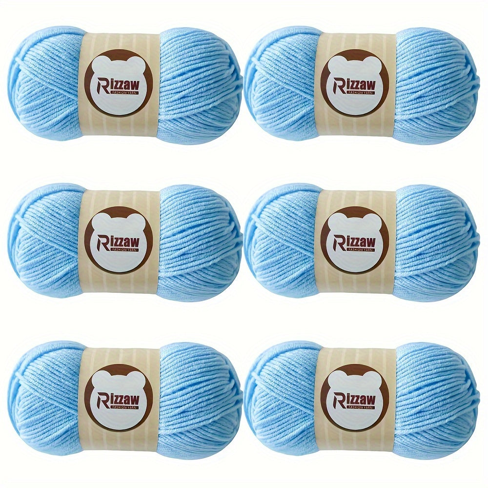 6 pieces of 50g soft yarn for beginners, suitable for crocheting clothes, blankets, DIY knitting, and handbags.