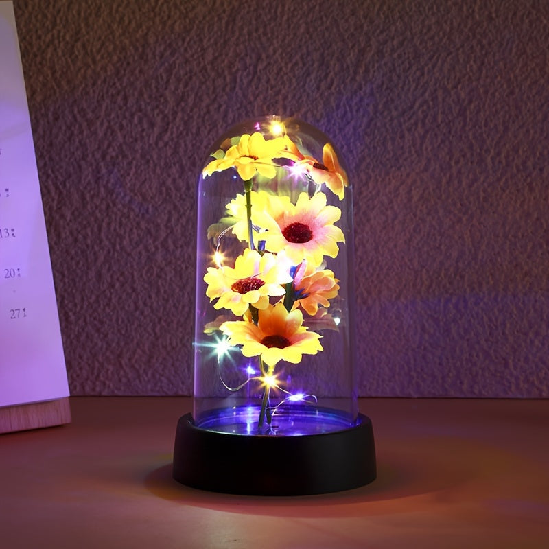 Simulated sunflower night light, perfect for special occasions and home decoration.