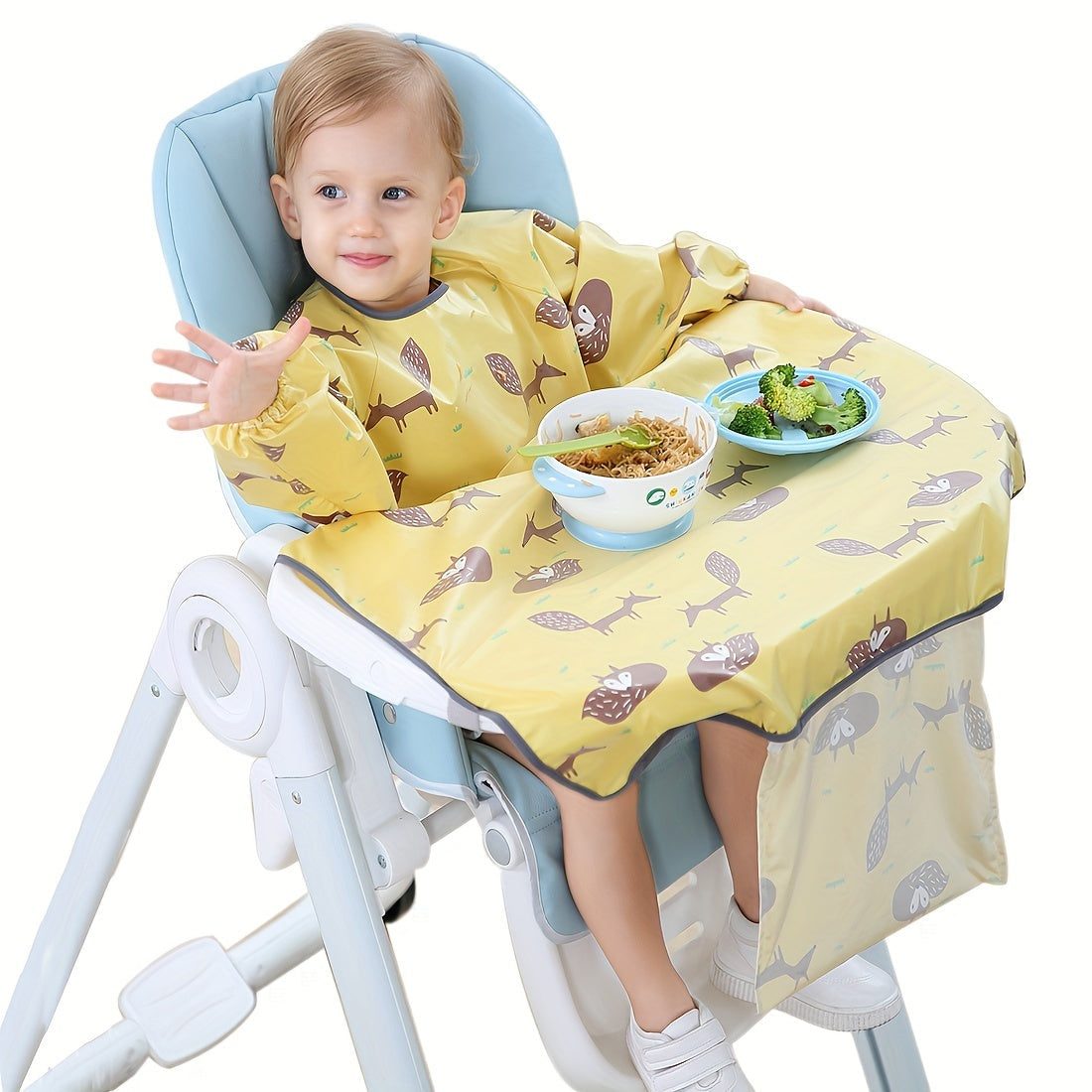 Bibs for Babies: Waterproof, Anti-dirty, Stain and Odor Resistant, with Sleeves, Perfect for Highchairs and Playtime - Suitable for Ages 6-36 Months