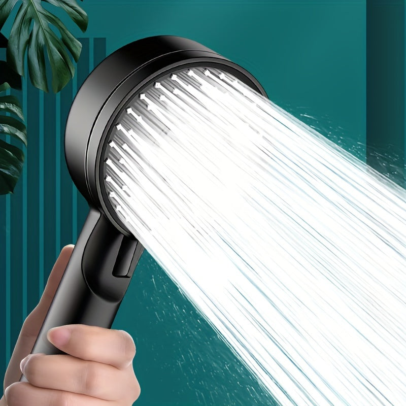 Pressurized handheld shower head with 5 adjustable water modes for a luxurious bathing experience.