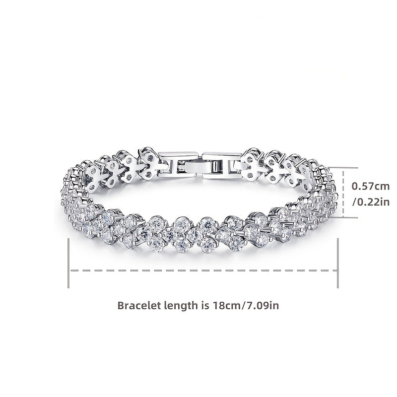 Sparkling Moissanite Bracelet in S925 Sterling Silver, Effortlessly Stylish and Versatile for Everyday Wear or Gifting