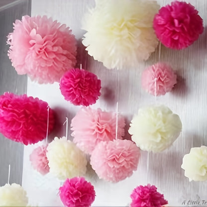 9 elegant paper flower balls for weddings, birthdays, parties, and graduations - decorative hanging ornaments that require no electricity.