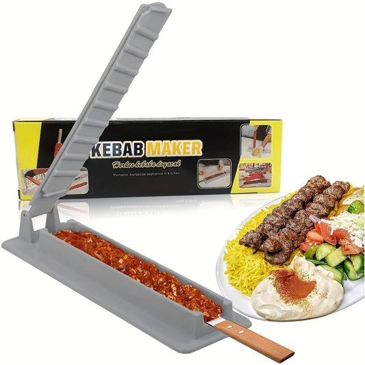 [Top Pick] Manual Kebab Maker - Simple Kabob Mold for Outdoor BBQ, Portable Kofta Tool, Long-lasting Food Grade Plastic, Perfect for Barbecue Newbies, Turkish Kebab, BBQ Kofta Maker Tool