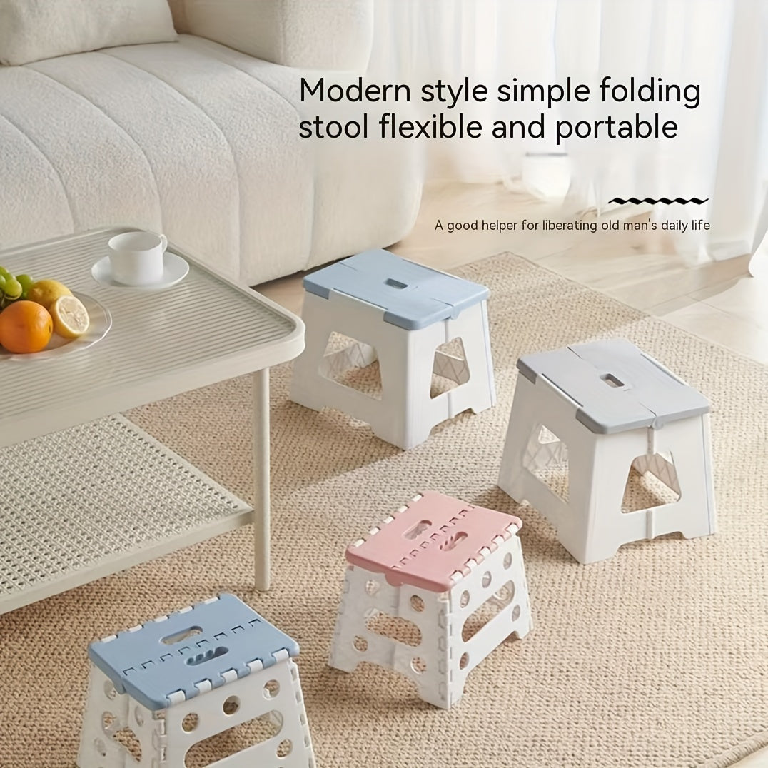 Our reliable Portable Folding Plastic Stool features a square shape and sturdy, durable design. No electricity is required, making it perfect for both home and outdoor use. Available in White, Pink, and Blue, this foldable stool offers convenience and