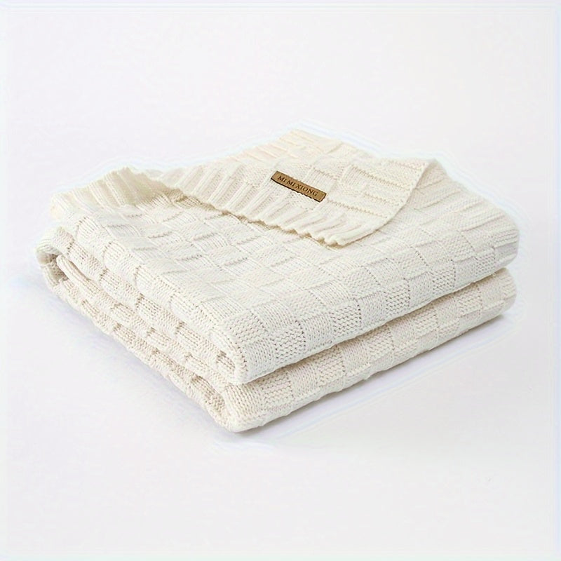 Soft Knit Throw Blanket for Kids - Cozy and Easy to Care for, Ideal for Fall & Winter - Comes in Sky Blue, Mint Green, White, Pink