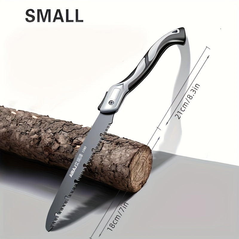 AIRAJ 1pc Folding Steel Saw with Anti-Slip Handle, Three Sizes for Outdoor Use