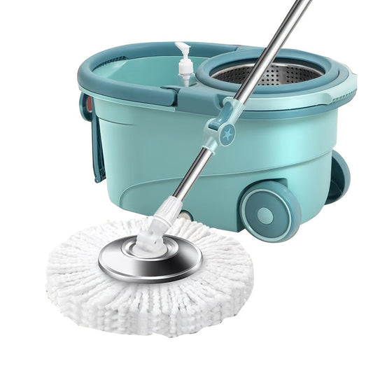 Floor cleaning made easy with the 1pc 360° Rotating Mop and Bucket System. This kit features a Dual-Drive Stainless Steel design for hands-free washing and can be used for both wet and dry cleaning. Perfect for use in the home, office, car, or outdoor