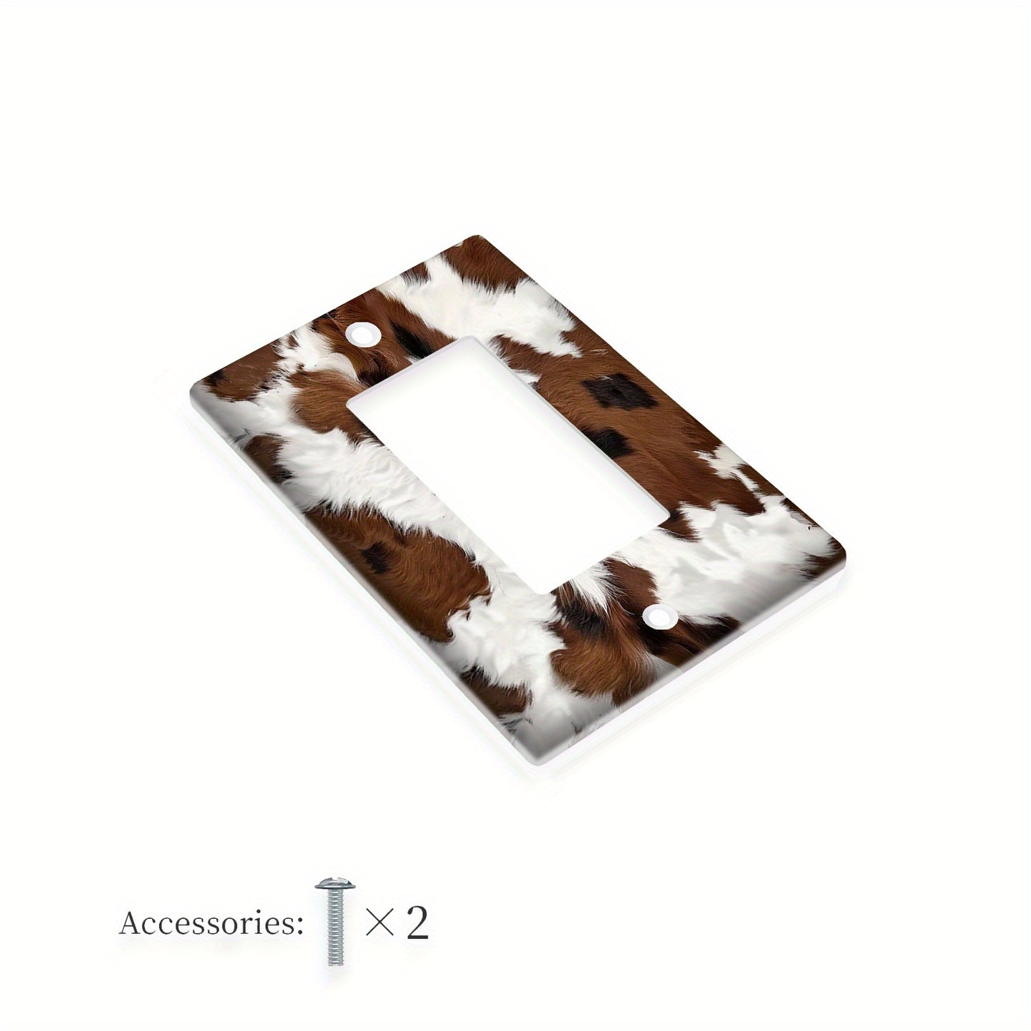 Cow print decorative wall plate made of unbreakable polycarbonate thermoplastic, perfect for bedrooms, kitchens, and home decor.