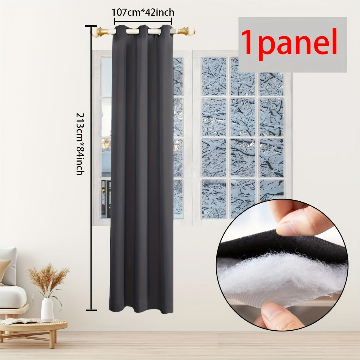 One piece of Winter Thermal Air Layer Curtains, specially crafted for insulation and wind protection during the colder months. These curtains are ideal for modern homes, serving as decorative door curtains, window partitions, and blackout curtains. They