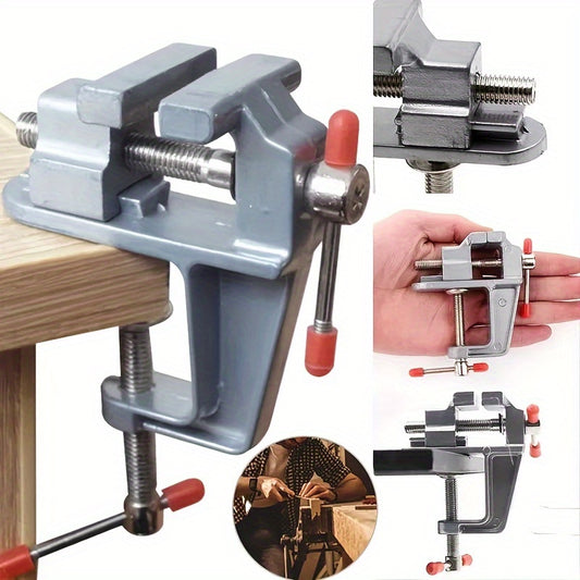 30mm Mini Aluminum Bench Vise - Portable Jewelers Clamp for Woodworking and Crafts