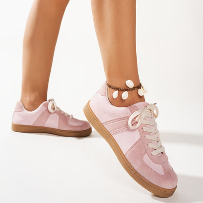 Women's Classic Low-Top Sneakers - Comfortable lace-up casual shoes for all-season wear, ideal for training and fashion.