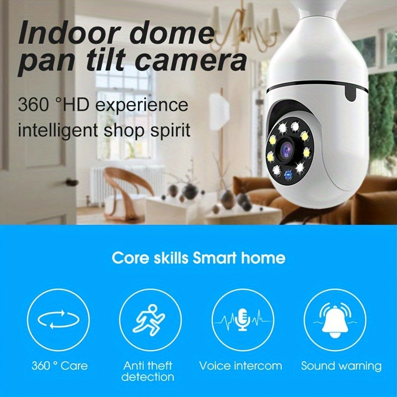 YIIYRY Smart Bulb Camera with Dock - Simple Installation, Night Vision, High Definition 1080P, Dual Audio, WiFi for Live Monitoring & Multi-User Access