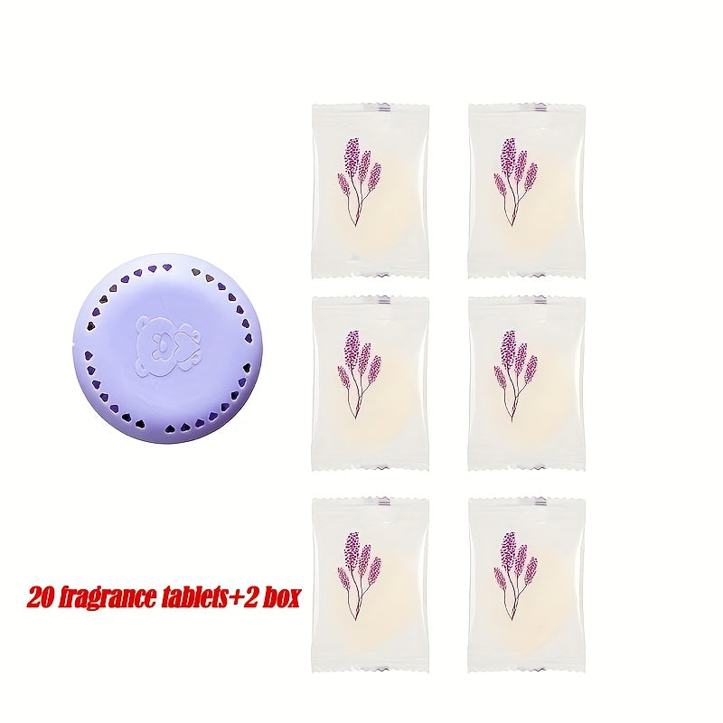 20pcs Cartoon Patterned Self-Adhesive Air Freshener Tablets - Reusable Aromatherapy Deodorant for Home, Car, Bathroom, Bedroom, Wardrobe, Toilet.