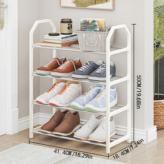 Basic multi-layer shoe shelf for a household or rental housing. This solid door shoe cabinet is versatile and functional for storing shoes.