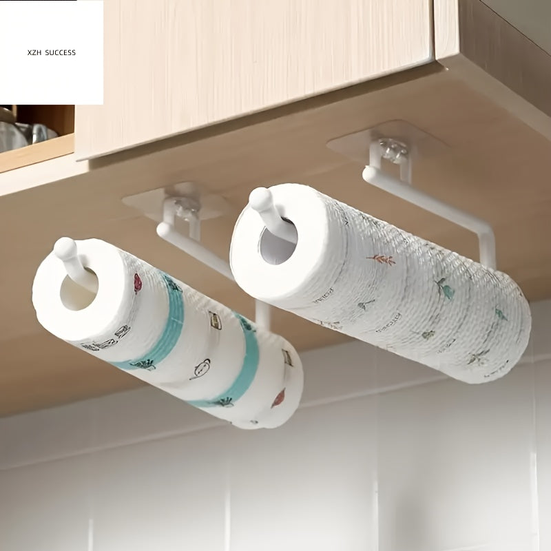 Effortlessly Installable Paper Towel Holder with Built-In Hook - Does Not Require Drilling, Ideal for Organizing Kitchen & Bathroom