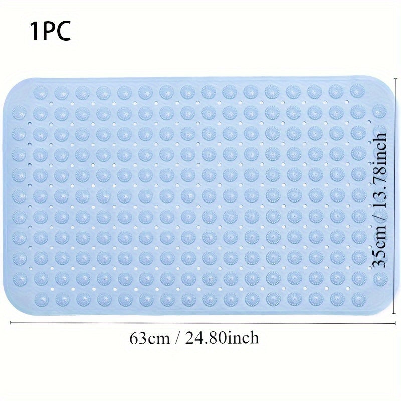 Нескользящий коврик для ванной с дренажными отверстиями, идеально подходящий для использования дома, в гостинице, душевой кабине и ванной комнате.