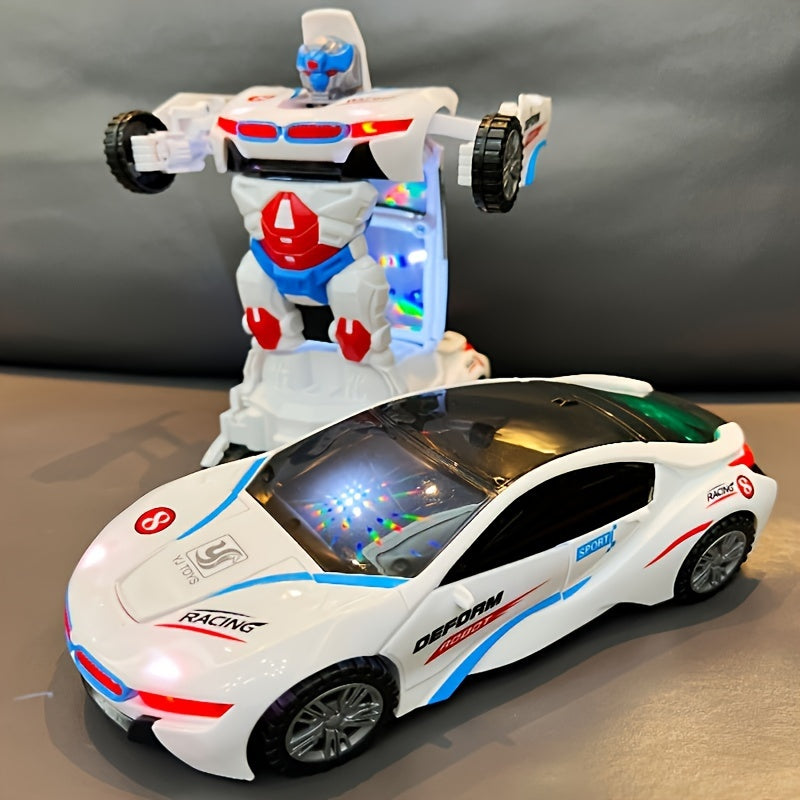 Electric toy for kids aged 3-6: Police Car Robot that transforms with lights and sounds