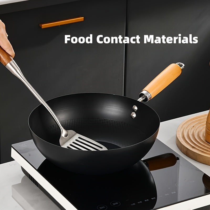 Multi-functional Cast Iron Skillet with Non-Stick Coating - Suitable for Induction and Gas Stoves, Effortless to Clean, Great for Cooking at Home or Outdoors, Compact Size, Flat Base, Uncoated Surface.