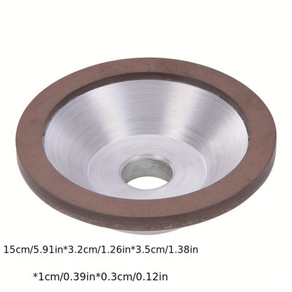 Resin diamond grinding wheel for tungsten carbide sharpening - manual rotary tool for alloy grinding.