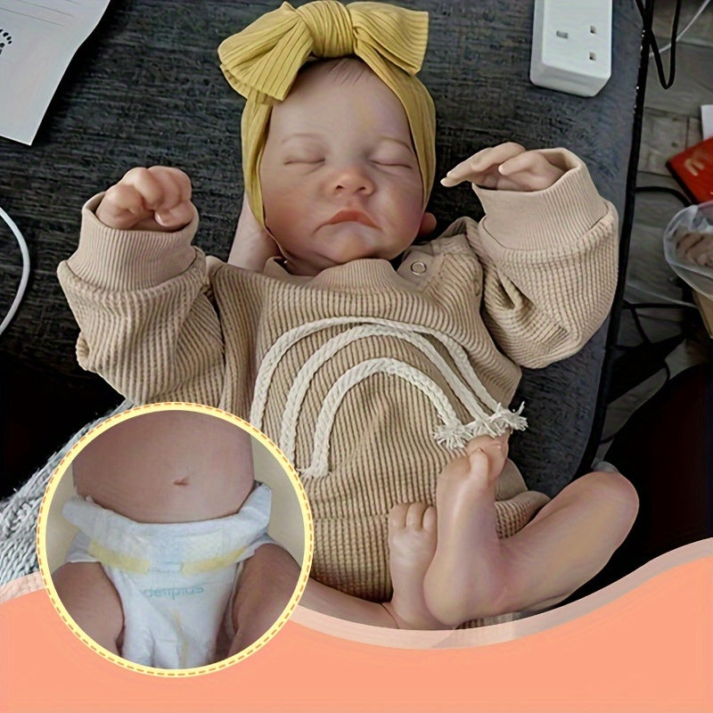 Sweet 43.18cm Reborn Baby Doll with lifelike features, bathable vinyl body - ideal gift for kids.