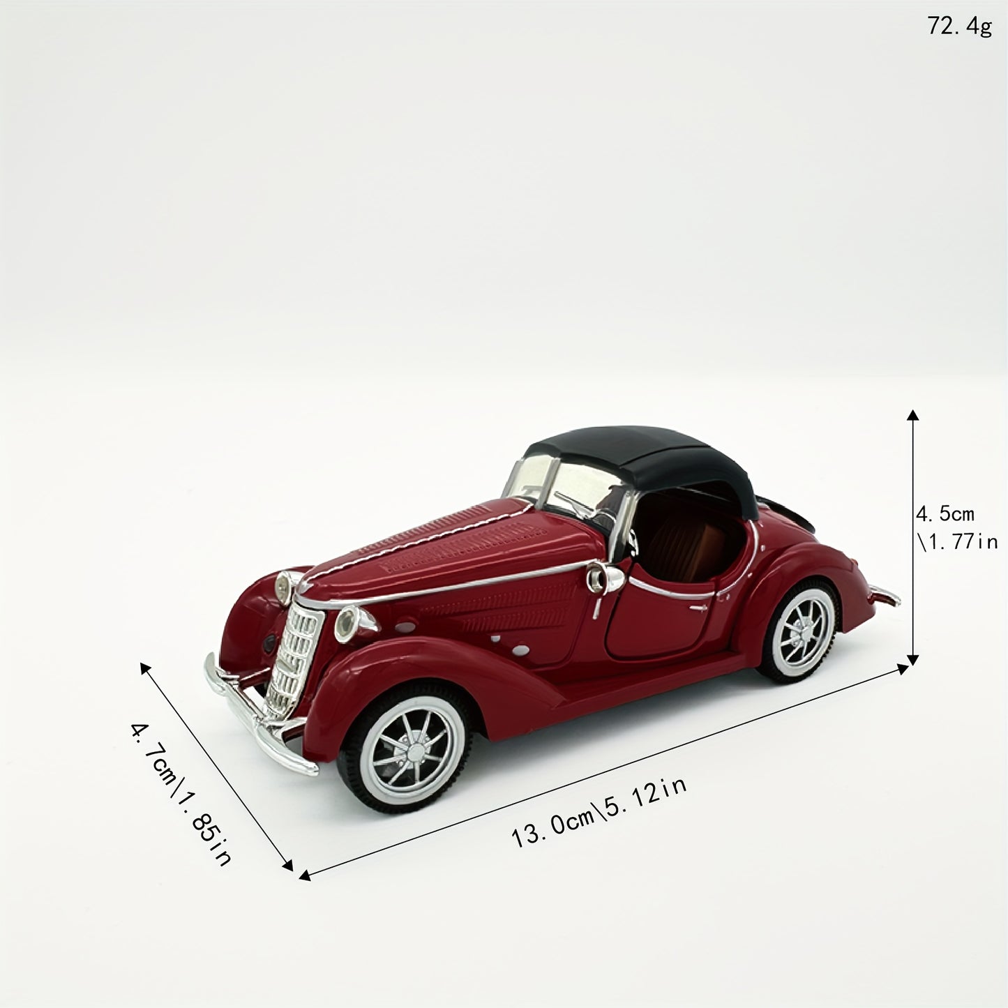 Durable aluminum alloy 1:32 scale classic car replica, perfect for gifting. Great for desk or home decor.