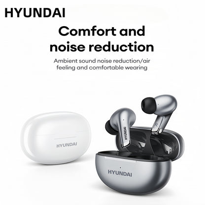 HYUNDAI LP5 Wireless headset with low latency, long battery life, sound isolation, mic for gaming, sports, and music.