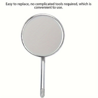 10pcs Stainless Steel Dental Mouth Mirrors for accurate visualization in tight spaces. High-quality glass and durable material make them ideal dental care tools.