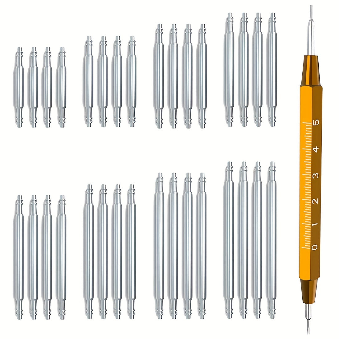 Набор инструментов для замены ремешка часов включает 33 предмета и включает в себя инструмент для пружинных штанг, а также 32 прочные стальные штифта для ремешков часов. Это идеальный подарок для любителей часов.